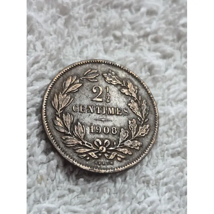 1908 Luxembourg 2½ Centimes Coin – Grand-Duché de Luxembourg