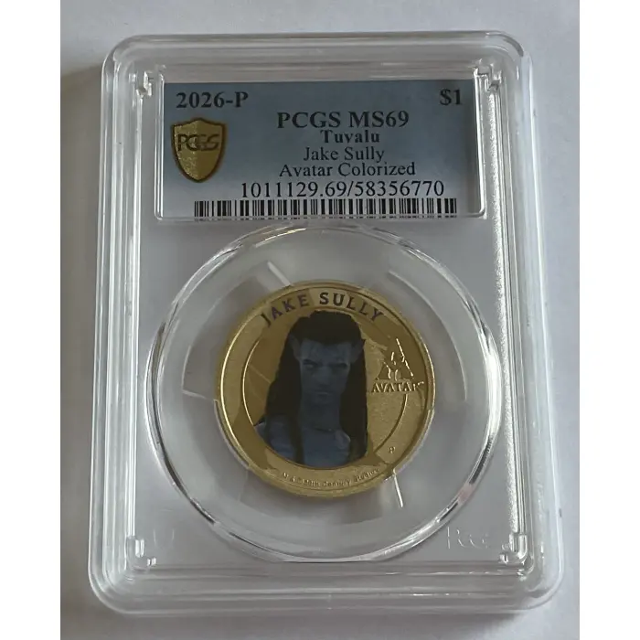 2026 $1 TUVALU AVATAR ‘JAKE SULLY’ COLOURED COIN - PCGS MS69