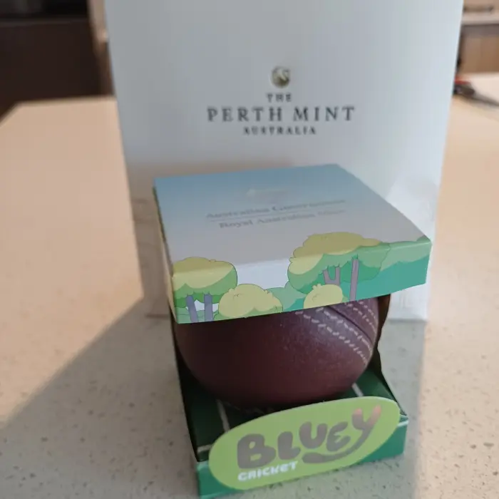 UNOPENED 2027 $1 Coloured Silver Proof Coin - Bluey Cricket NEW RELEASE  