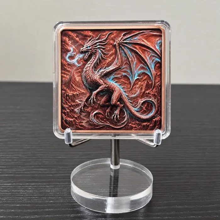2026 Eye Dragon Flight Storm Dragon 5 Oz .999 Fine Copper Art Bar In Capsule