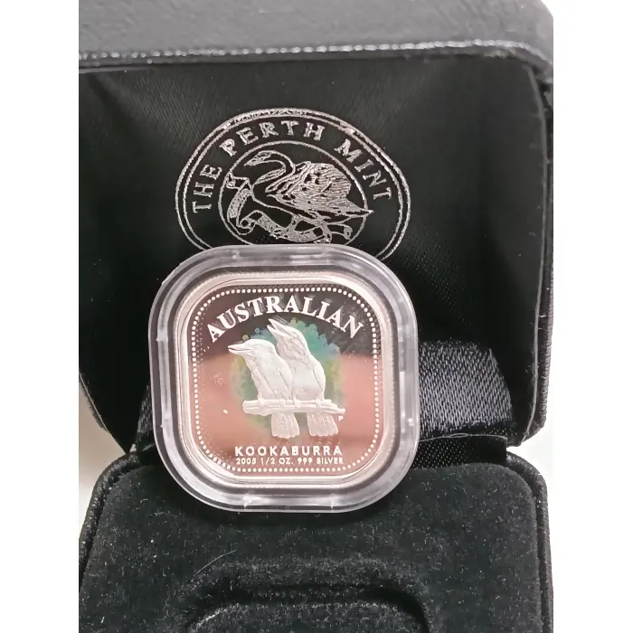 2005 Australian Kookaburra Silver Coin Series 2 coins 2005 Proof Issue 1oz and ½