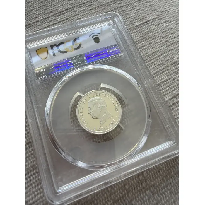 2025 - C Remembering WWII Poppy Wreath Silver Proof Colorized $2 PCGS PR70DCAM