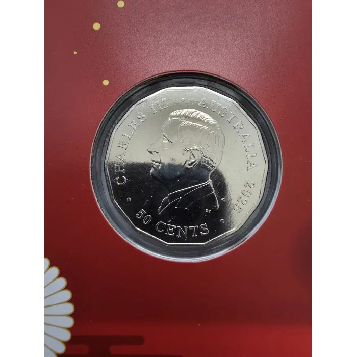 2025 Australia Lunar New Year Snake UNC 50c Cents Coin Card $6 Stamps Only 888