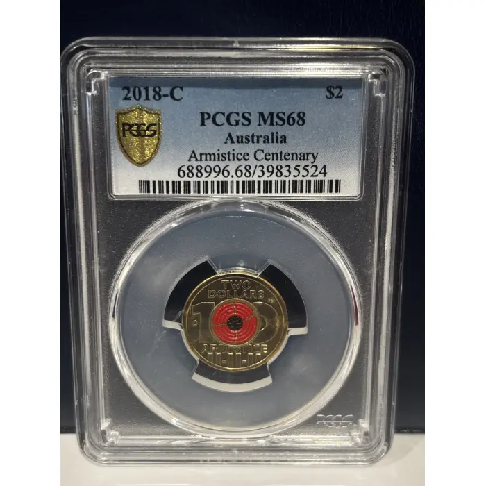  2018 $2 ARMISTICE 'C' MINT MS68