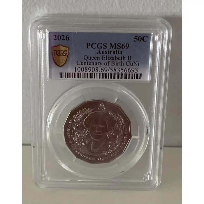 2026 50c HM Queen Elizabeth II Centenary of Birth - PCGS MS69