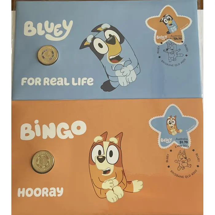 2026 $2 BLUEY & BINGO COLOURED COIN - PNC SET