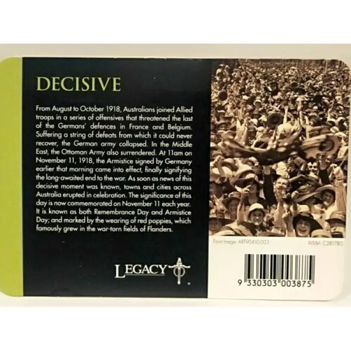 2018 'Decisive' 20c Uncirculated Coin — Armistice Centenary