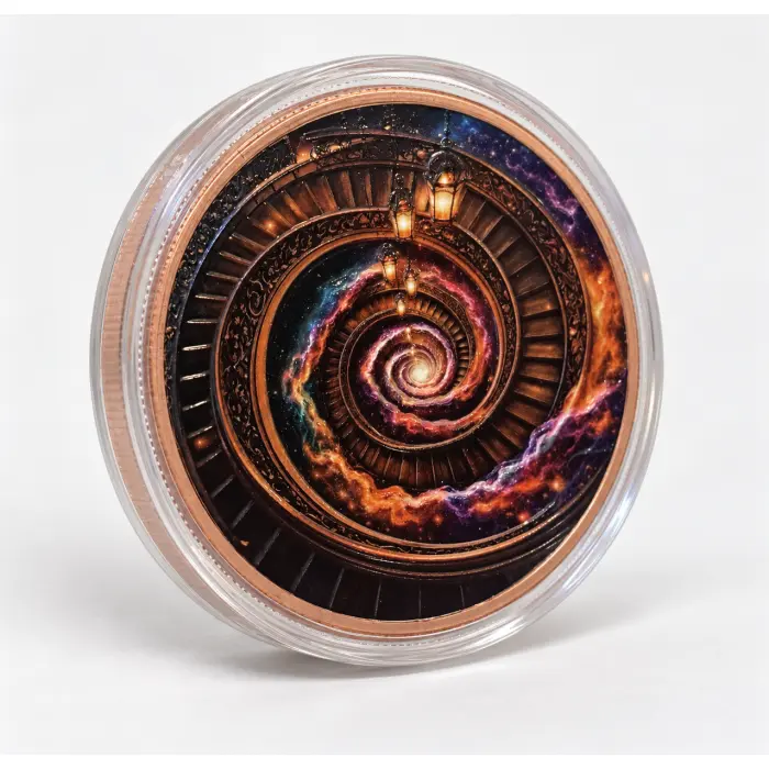 2026 Gateway to Infinity 5 Oz .999 Copper Colourised Art Round In Capsule