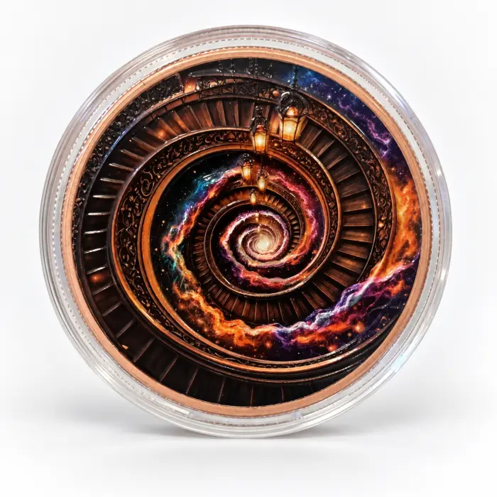 2026 Gateway to Infinity 5 Oz .999 Copper Colourised Art Round In Capsule