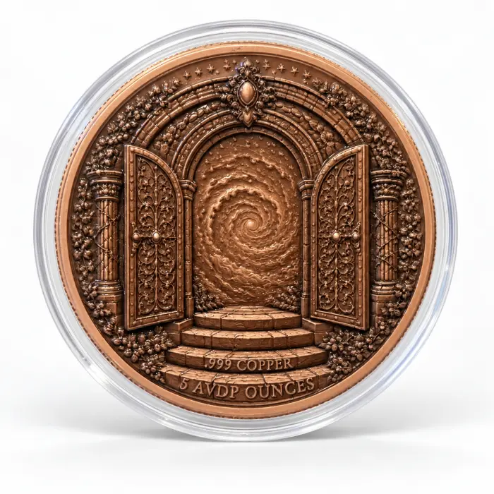2026 Gateway to Infinity 5 Oz .999 Copper Colourised Art Round In Capsule