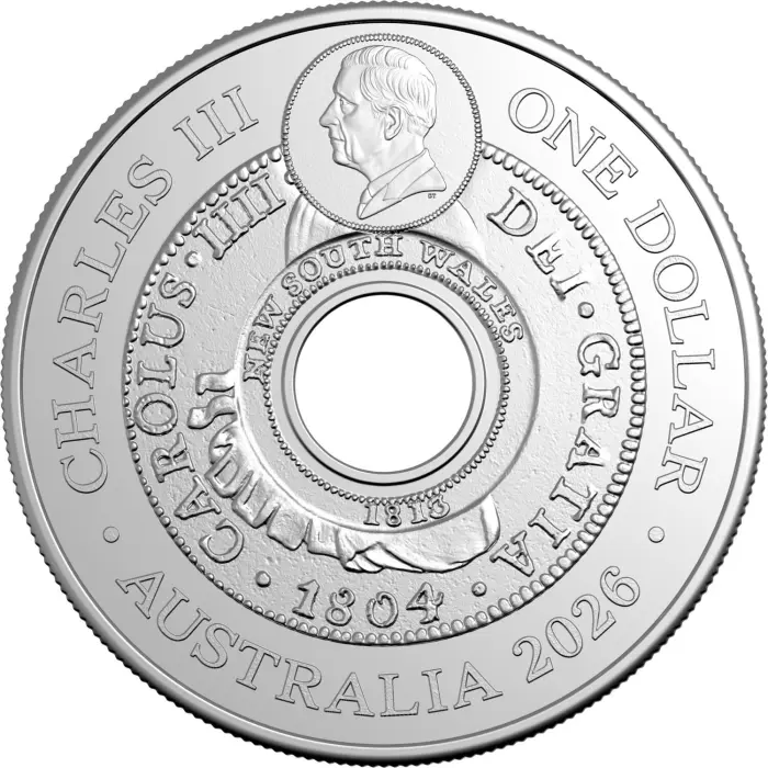 2026 $1 Origins of Australian Coin - Tribute to the Holey Dollar $1 UNC Coin