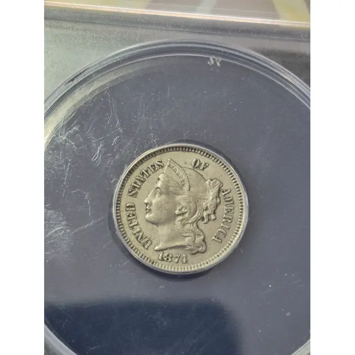 Rare 1874 United States Three-Cent Nickel (ANACS Certified AU 50)