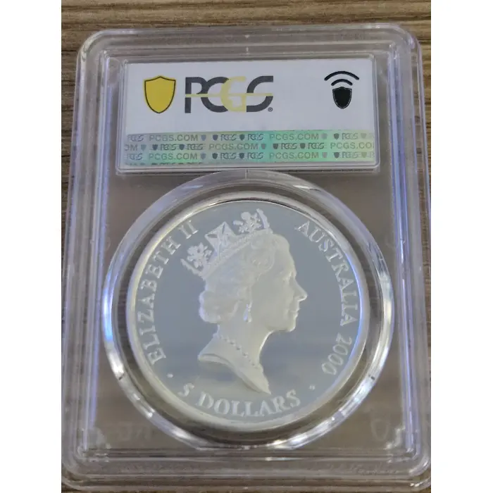 2000-P Australian $5 Kangaroo Silver Proof PCGS PR69DCAM TOP POP
