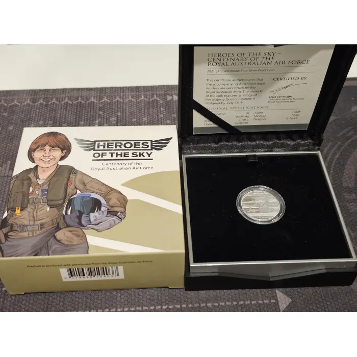 2021 $1  'C ' Mintmark Fine Silver Poof Coin  - Heroes of the Sky