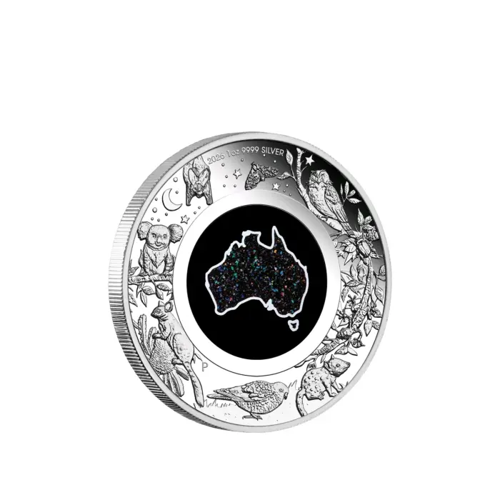 Australian 2026 1oz .9999 Silver Proof $1 Matrix Opal Coin Great Southern Land