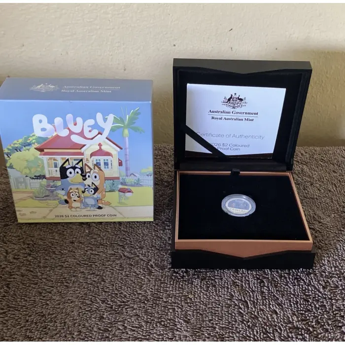 BLUEY 2026 $2 COLOURED ALBR PROOF COIN