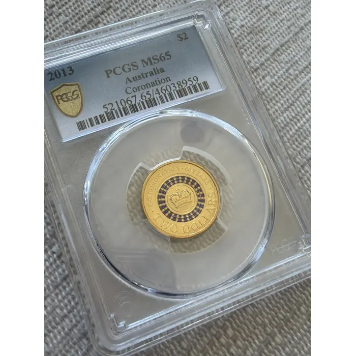 2013 Australia $2 Queen Coronation Coin PCGS Gold Shield MS65