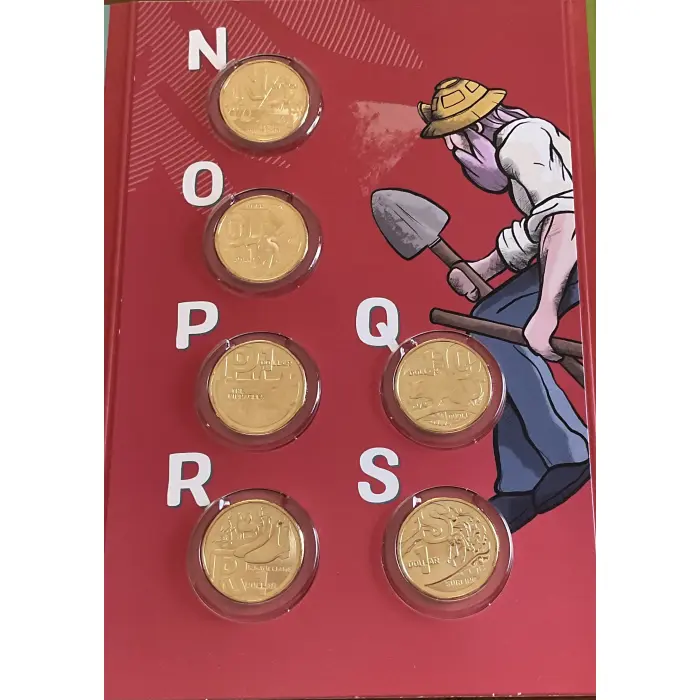 2022 GREAT AUSSIE COIN HUNT 3 - FOLDER 26 $1 COINS - INC. X ‘CRUX’ COLOURED COIN