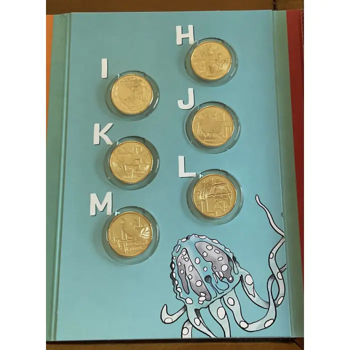 2022 GREAT AUSSIE COIN HUNT 3 - FOLDER 26 $1 COINS - INC. X ‘CRUX’ COLOURED COIN