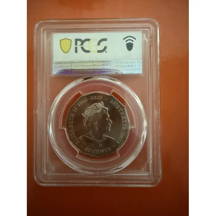 2023 Antarctic Territory Emperor Penguin Colourized 50c PCGS MS69
