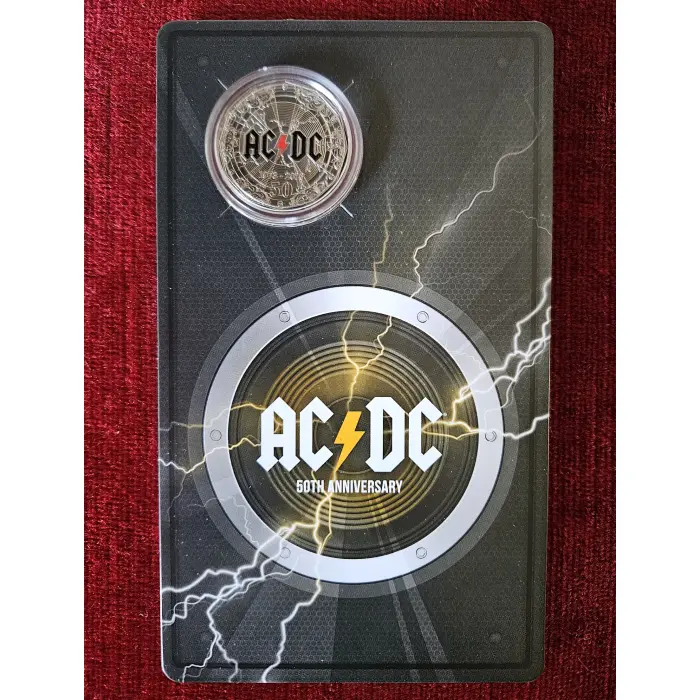 ⚡️ 2023 50c 50th Anniversary of AC/DC Carded Colour Unc Coin Mintage 30,000 ACDC