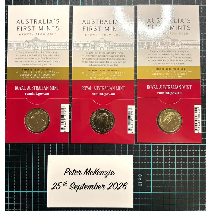 2016 Australia’s First Mints Growth From Gold Counterstamp S, M & B Coins