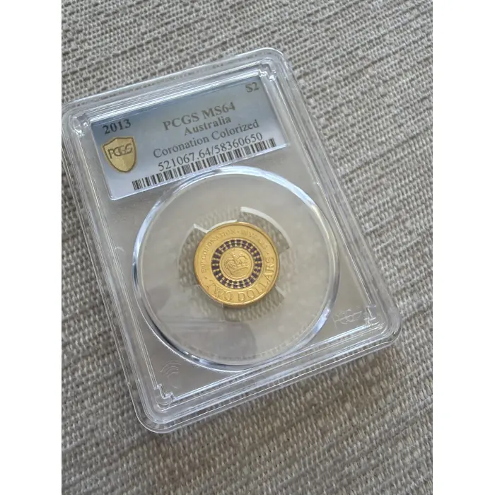2013 Australia $2 Queen Coronation Coin PCGS Gold Shield MS64