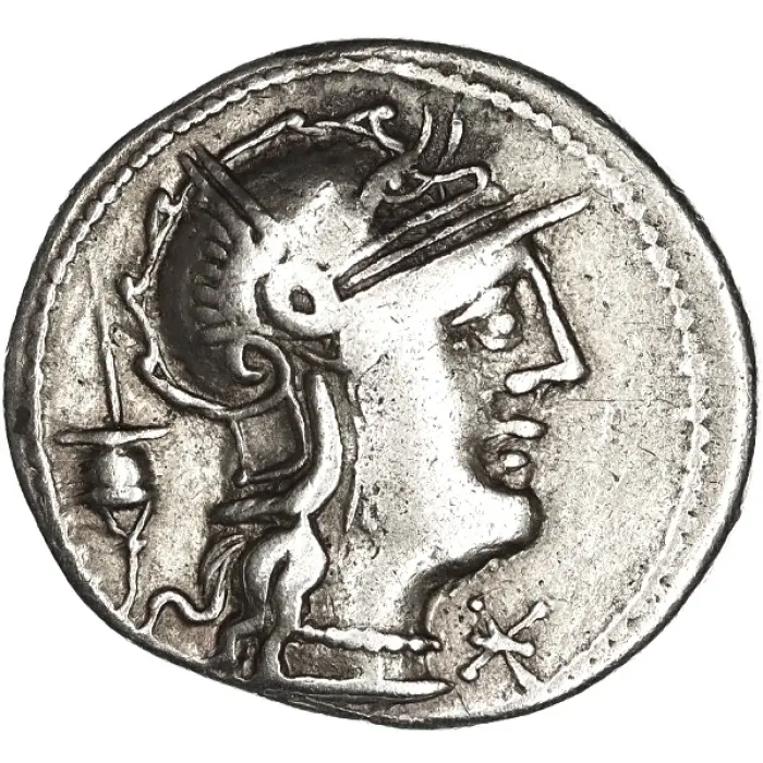 ROMAN L. Postumius L.f Albinus (131 BC) denarius (S128) VF/gVF