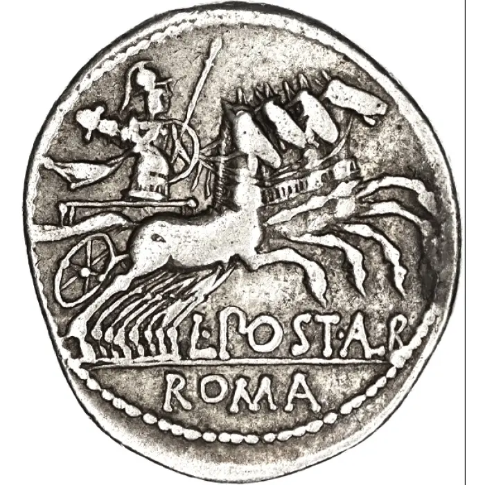 ROMAN L. Postumius L.f Albinus (131 BC) denarius (S128) VF/gVF