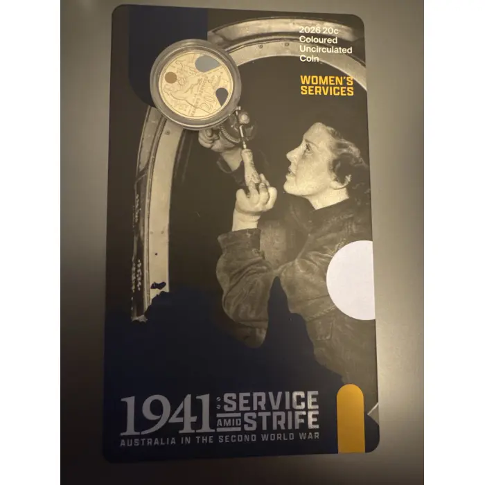 2026 20C 1941: SERVICE AMID STRIFE COLOURED UNCIRCULATED THREE-COIN SET