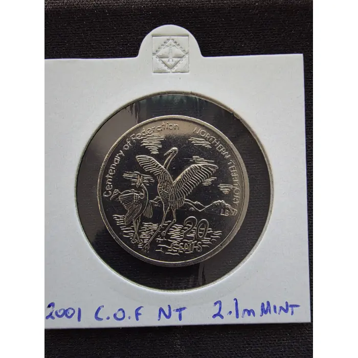 2001 centenary of federation Northern Territory 20c AUNC