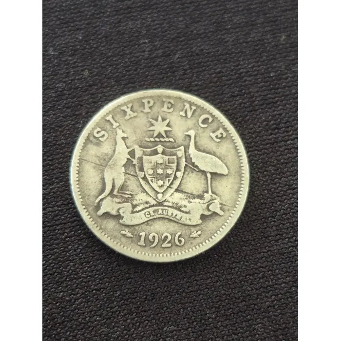 ​1926 Australian Sixpence – King George V Silver Coin