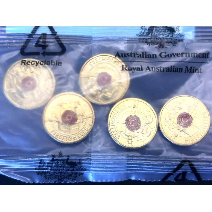2020 $2 Firefighters  - RAM Bag of 5 uncirculated coins