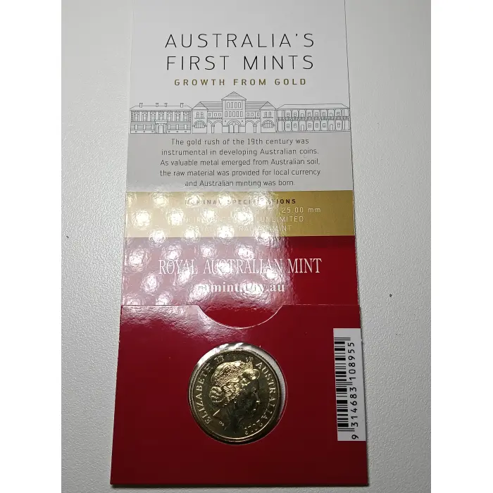 2016 $1 ''Australia's First Mints Growth from Gold'' 'M' Melbourne Counterstamp