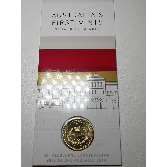 2016 $1 ''Australia's First Mints Growth from Gold'' 'M' Melbourne Counterstamp