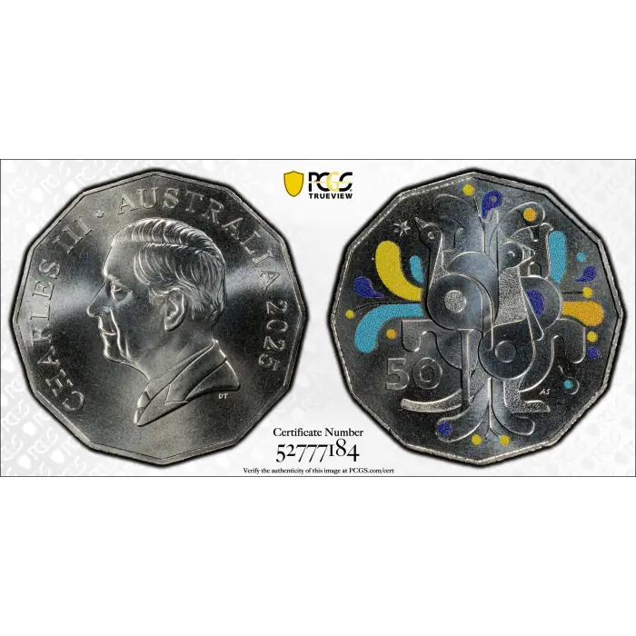 2025 AUSTRALIAN 50C CELEBRATIONS – PCGS MS69 TOP POP 
