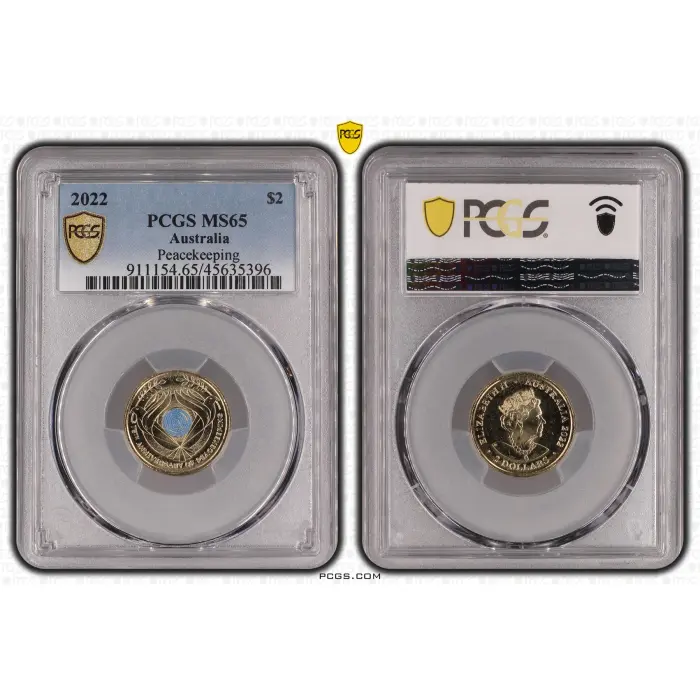 2022 AUSTRALIAN $2 – PEACEKEEPING – PCGS MS65 
