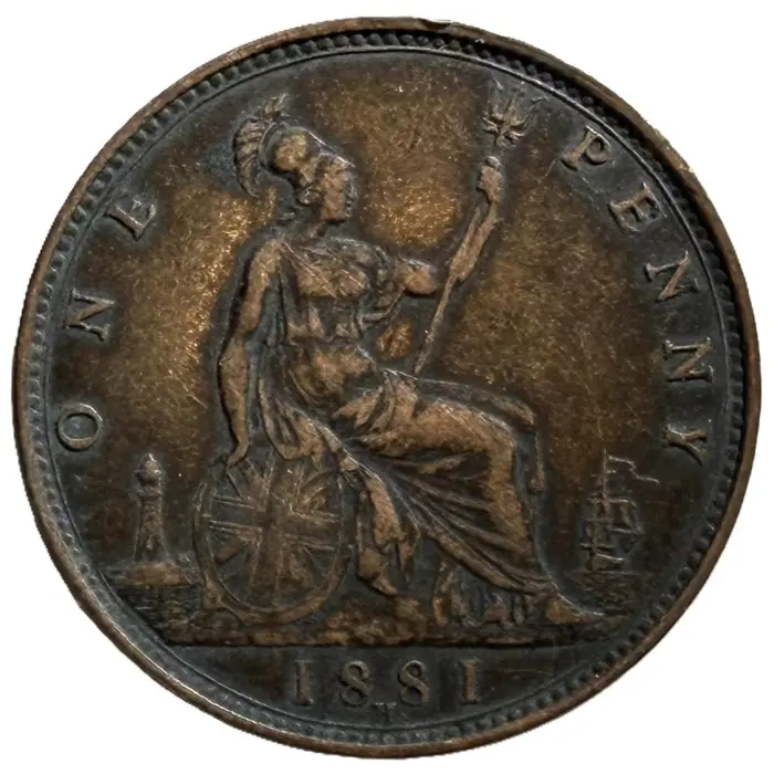 ENGLISH 1881H Victoria penny (S3955) gVF