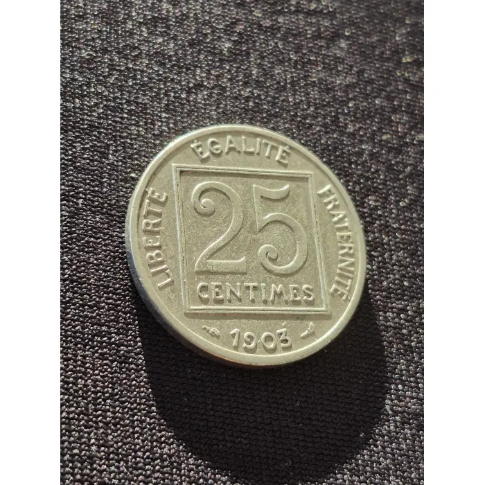 1903 France 25 Centimes – Vintage French Republic