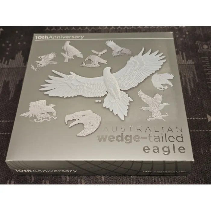 2024 Australian Wedge-Tailed Eagle 10th Anniversary 10oz 9999 Silver Proof Coin