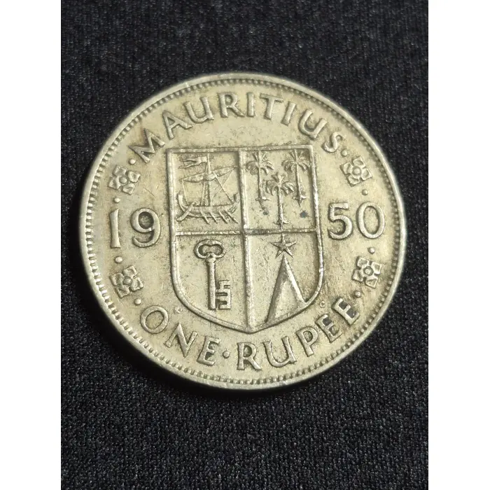 1950 Mauritius 1 Rupee – King George VI (Colonial Pre-Decimal Coin)