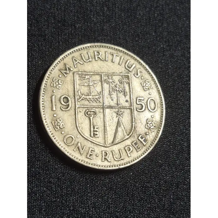 1950 Mauritius 1 Rupee – King George VI (Colonial Pre-Decimal Coin)