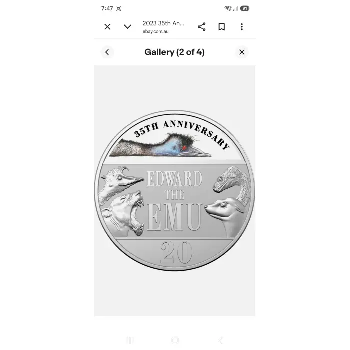Edward the Emu 35th edition book with coin