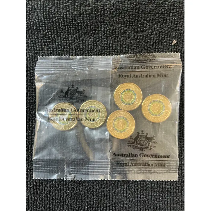 2017 RAM bag of 5 x Lest We Forget mosaic unc coins