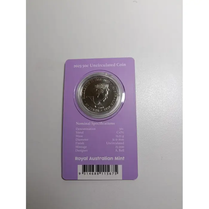 2023 50c Elisabeth Regina her majesty Queen Elizabeth II 1952-2022