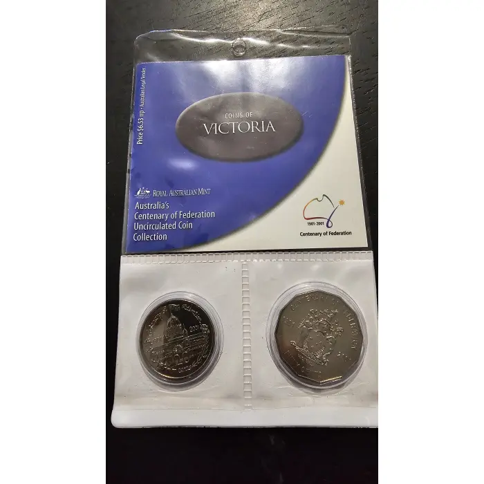 2001 Royal Australian Mint Centenary of Federation 2-Coin Uncirculated Set – Vic