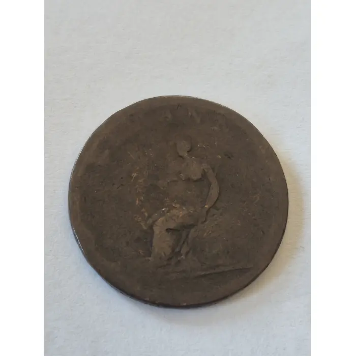 1806 British King George III Copper Halfpenny – Antique Georgian Coin