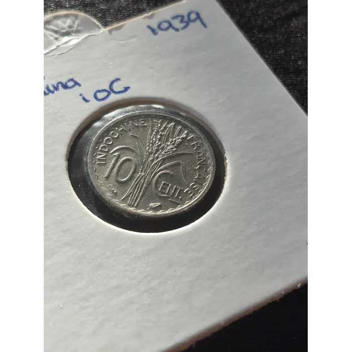 1939 French Indochina 10 Cents Coin