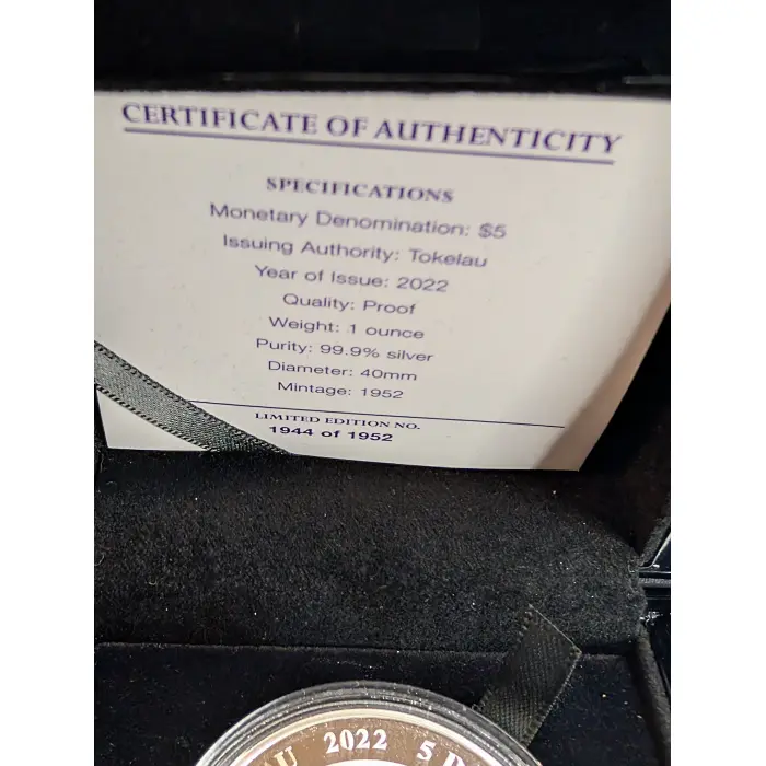 2022 The Queens platinum Jubilee $5 1oz silver proof coin 