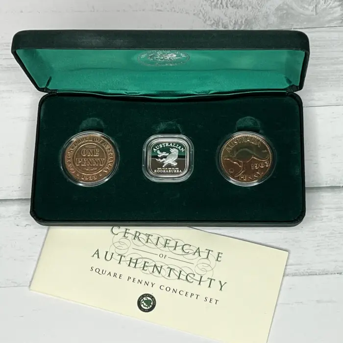 2003 Square Penny Concept Set from the Perth Mint